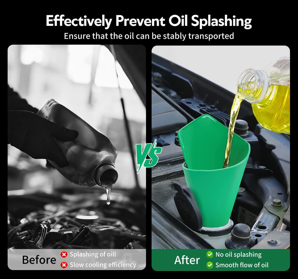 Reusable Flexible Oil Drain Funnel Form a Foldable Bendable Flex for...