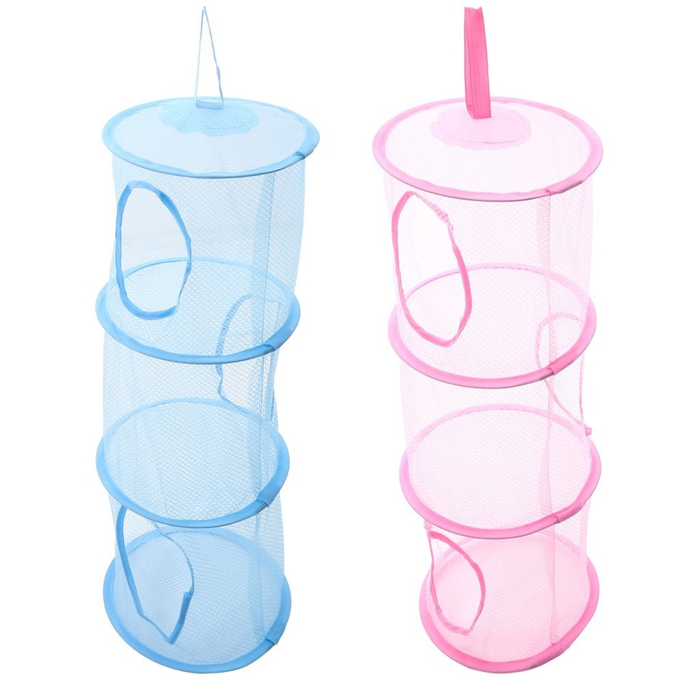 2 Pcs Hanging Mesh Organizer Multi Layer Foldable Drying Net For Plush Toys