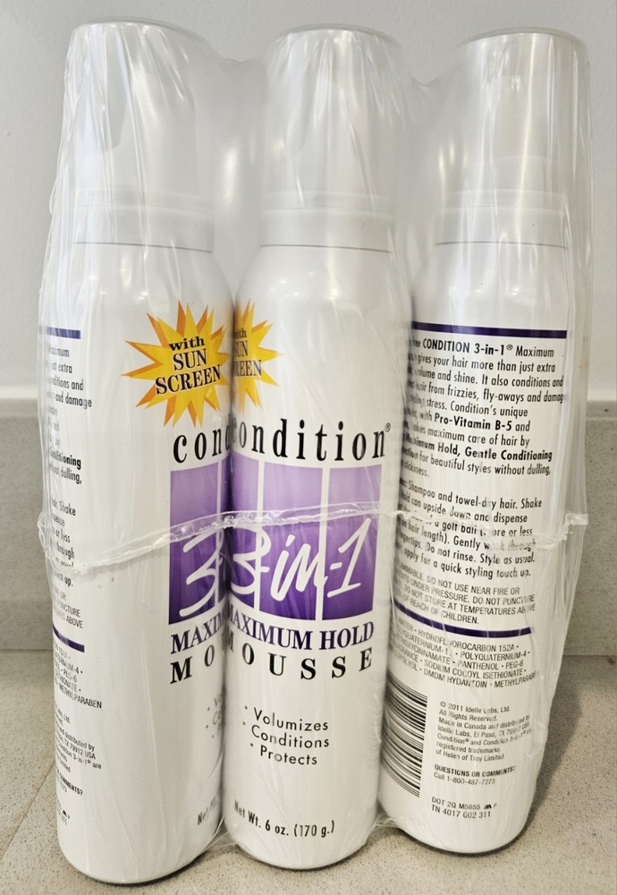 (3) Condition 3-in-1 Max Hold Mousse With Sunscreen 6oz