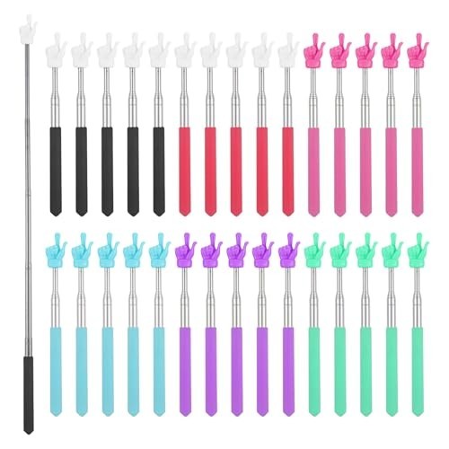 30 Pack Retractable Telescopic Pointer Sticks for Classroom - 21.85" Extendable