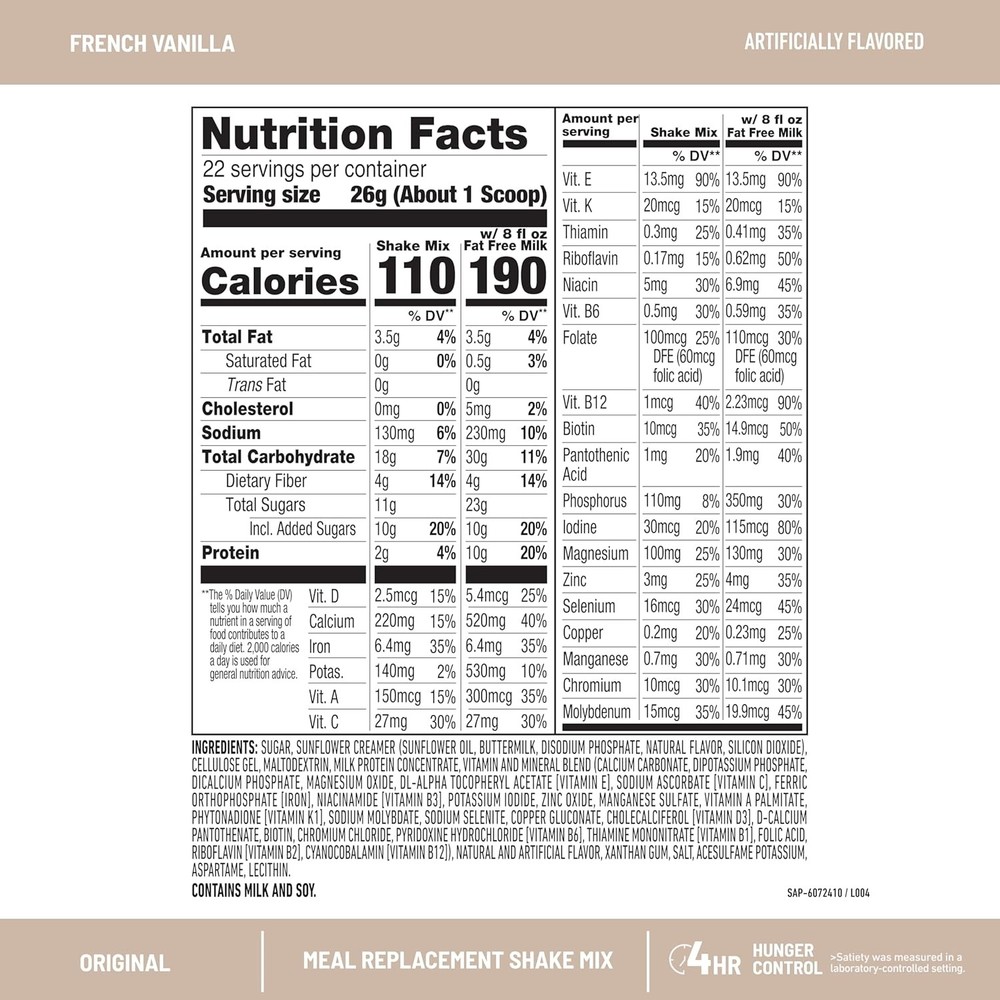 French Vanilla Meal Replacement Powder