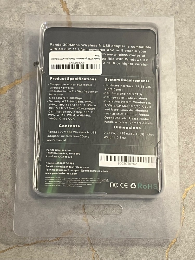 Panda Wireless USB Network Adapter 300Mbps NEW