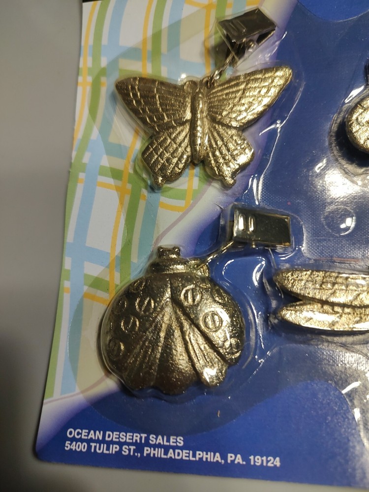 Vintage 4 Piece Tablecloth Weights Insect Designs