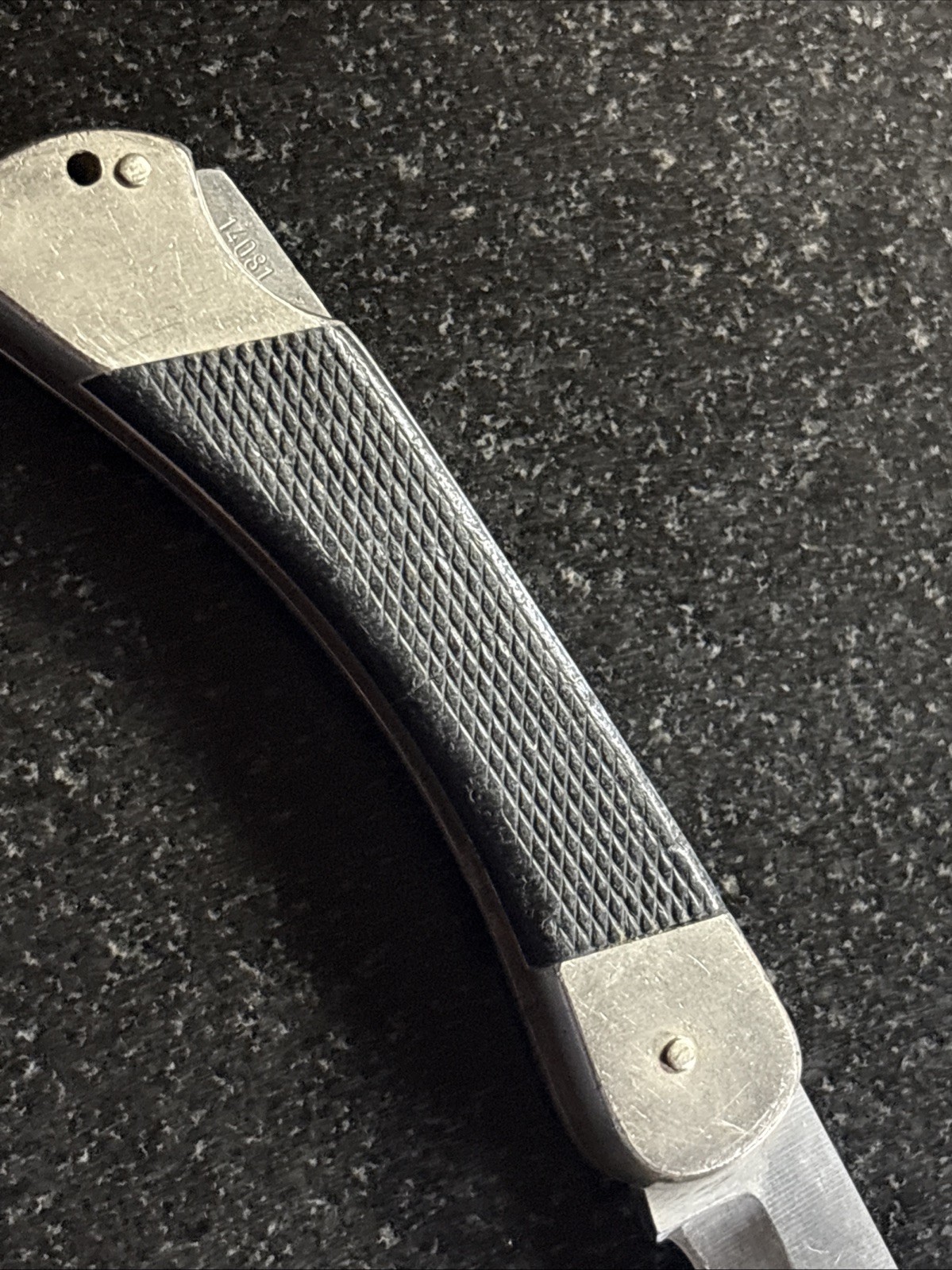 1978 Rare Puma 265 Seargent Germany Folding Knife Hatched Black FOR REPAIR