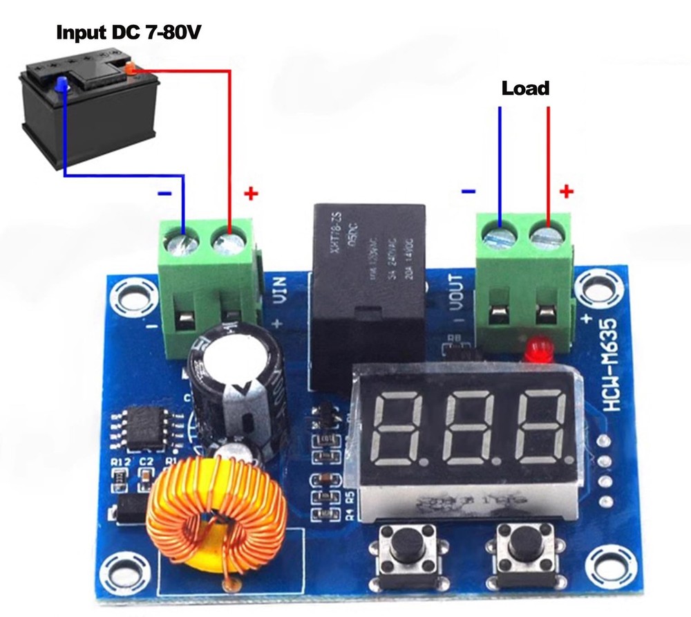 2 PCS Low Voltage Cutoff, DC 12V-36V 20A Disconnect Switch, multi