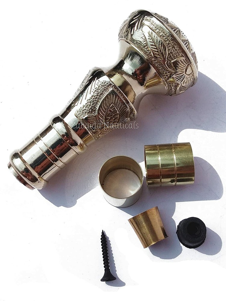Nauticals Embossed Solid Brass Beautiful Designer knob for Walking Stick Handle