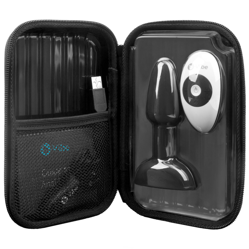 b Vibe Remote Control Rimming Plug Petite Small Vibrating Butt Plug- Black