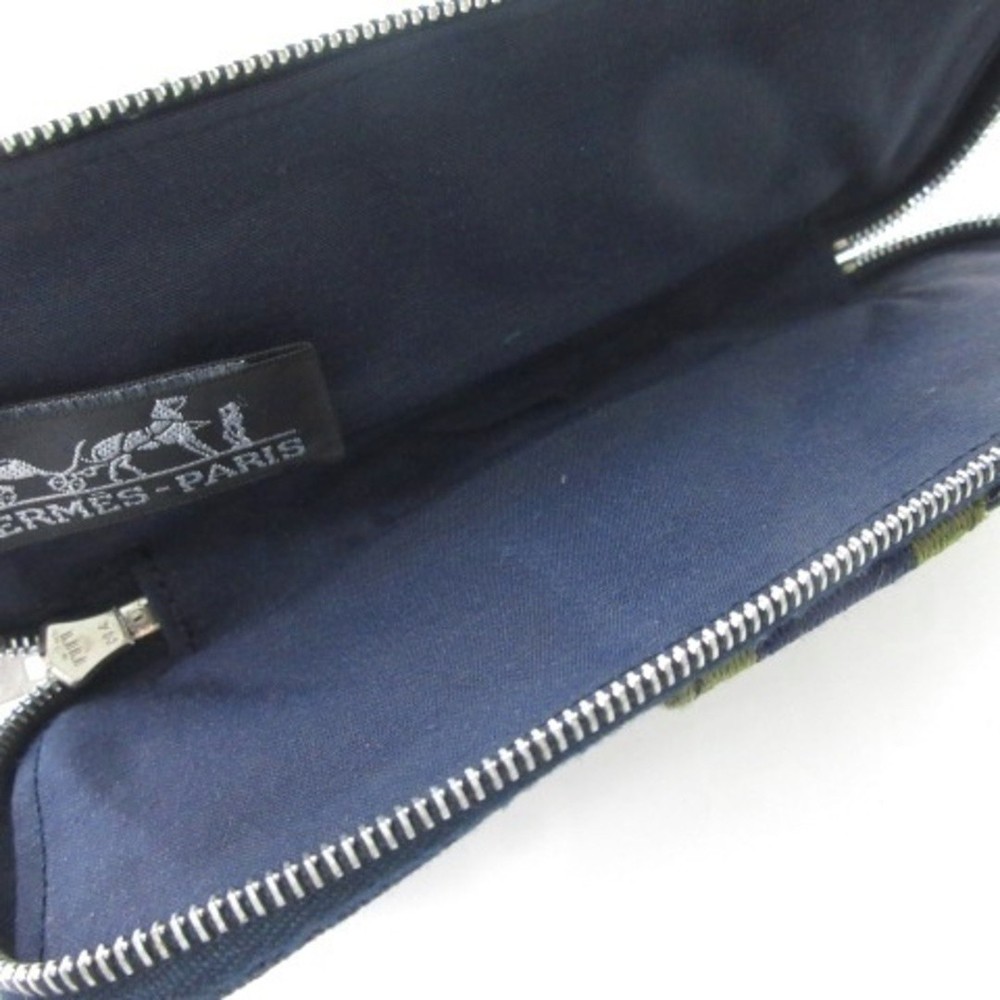 Hermes Fool Toe Pencil Case Canvas Navy
