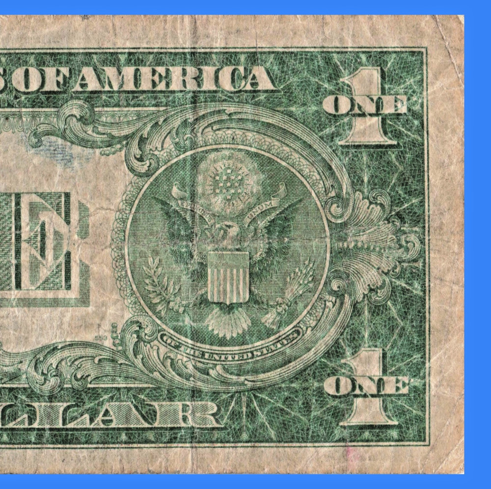 1935 $1 One Dollar Silver Certificate Double Date Gutter Fold Error, Circulated