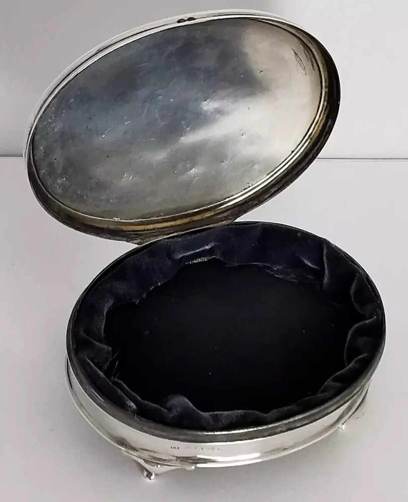 Antique Solid Silver Jewellery Box - Birm. 1914