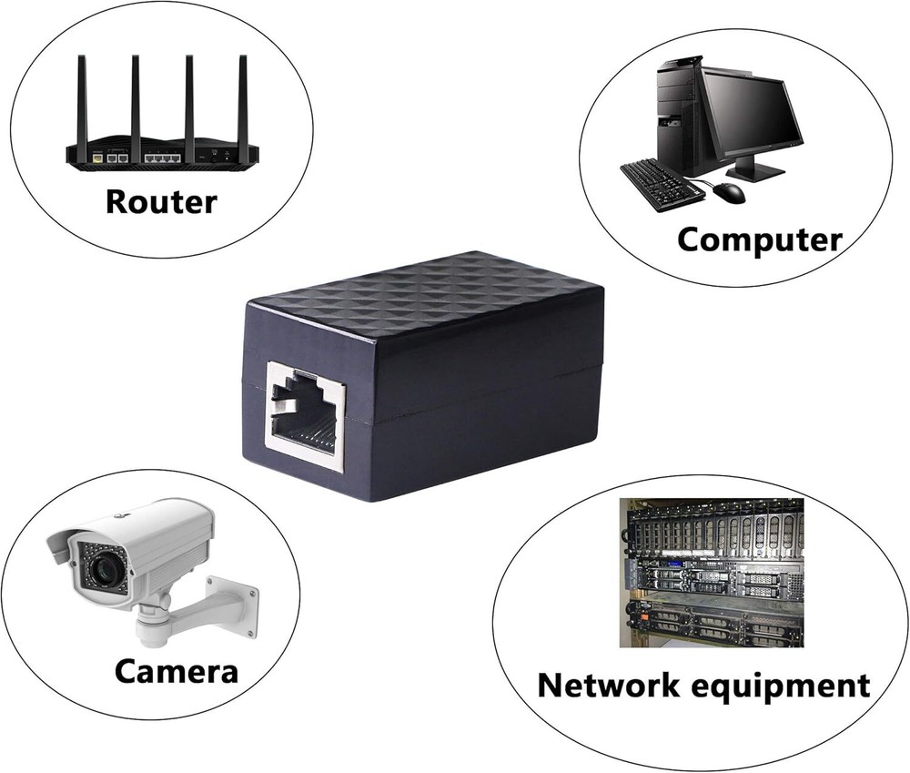 RJ45 Inline Coupler Cat6/Cat5e Ethernet Network Cable Extender Connector Lot