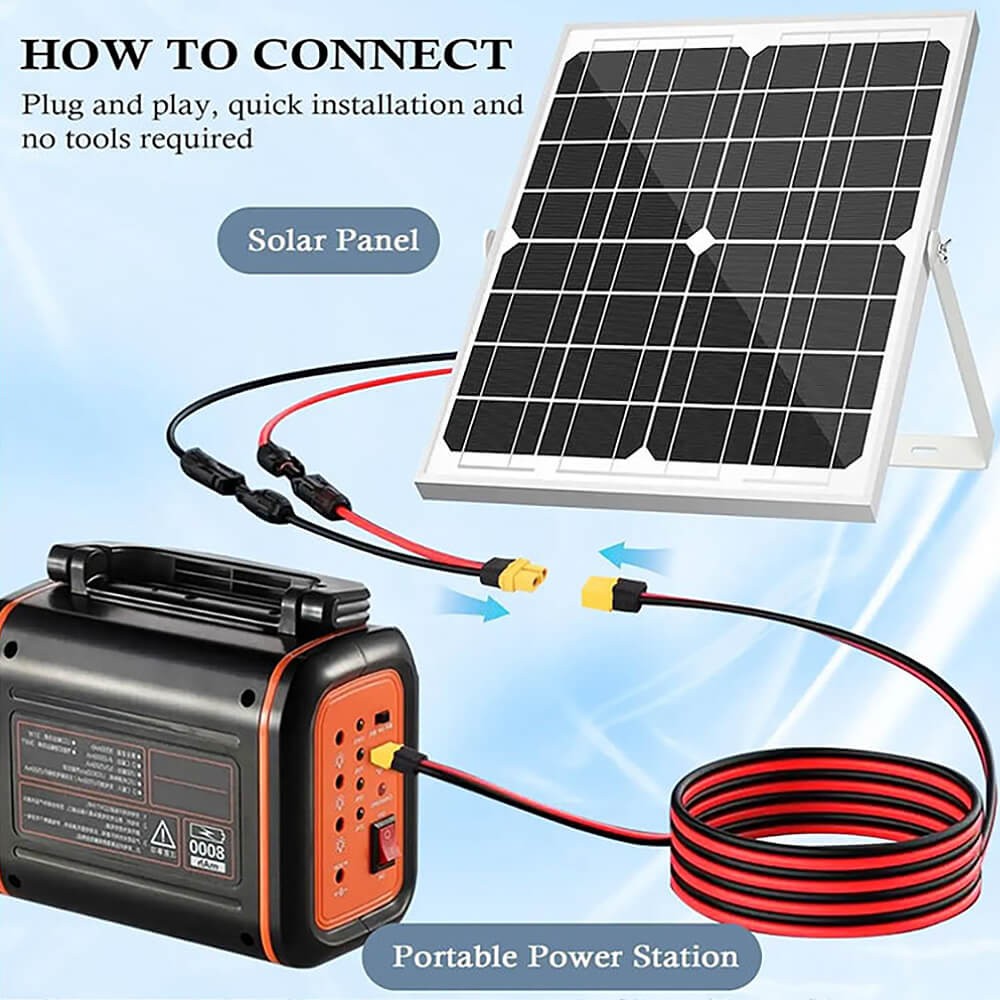 Connecting Cable 12AWG XT60I Female Solar Panel Connection Cable Charging Cable