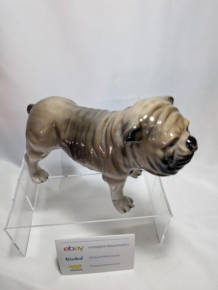 Large Ceramic Bulldog Figurine