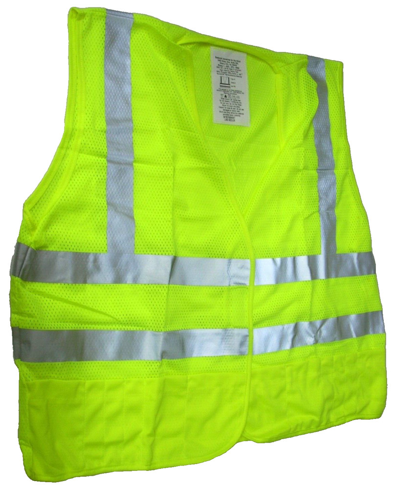 Bestwork Lime Safety Vest Front Close ANSI Class 2 Net FR Size Medium