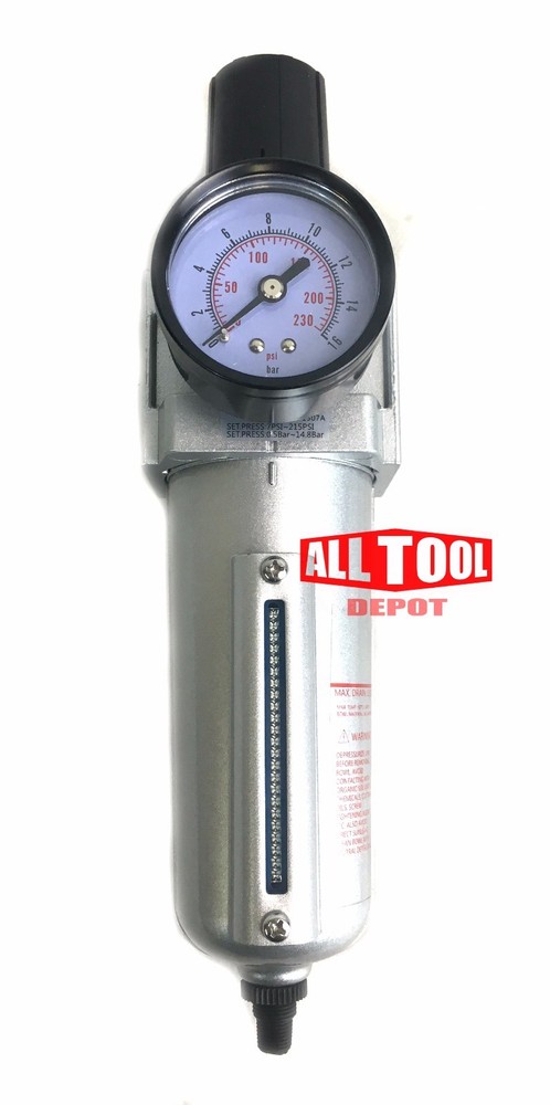 3/4" Air Compressor Regulator & Filter Combo w/ Gauge /AUTO Drain