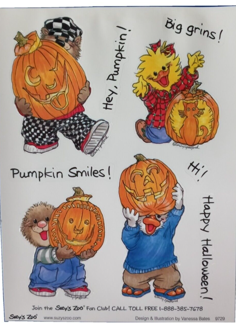 SUZY'S ZOO" PUMPKIN SMILES" STICKER SHEET #9729
