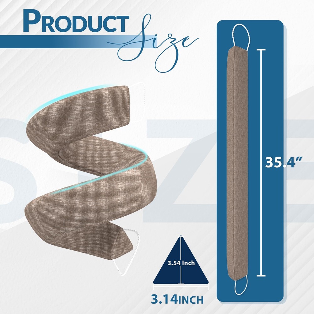 Triangle Door Draft Stopper，35.4" Weighted Under Door Draft Blocker Bottom Do...
