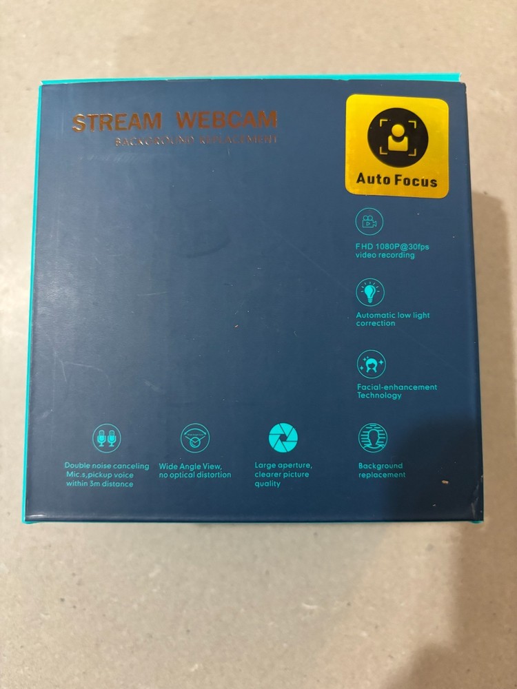 STREAM WEBCAM HD BACKGROUND REPLACEMENT 1080P (NEW - OPEN BOX)