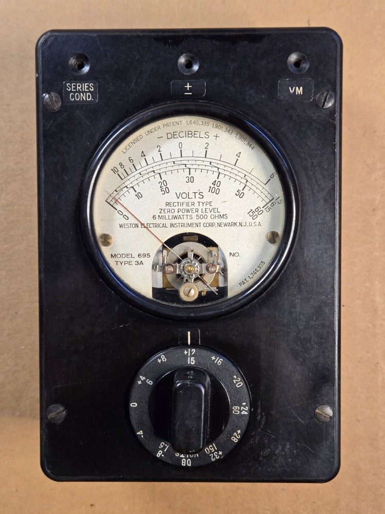 Weston Model 695 Type 3A Power Level Indicator Meter - Untested