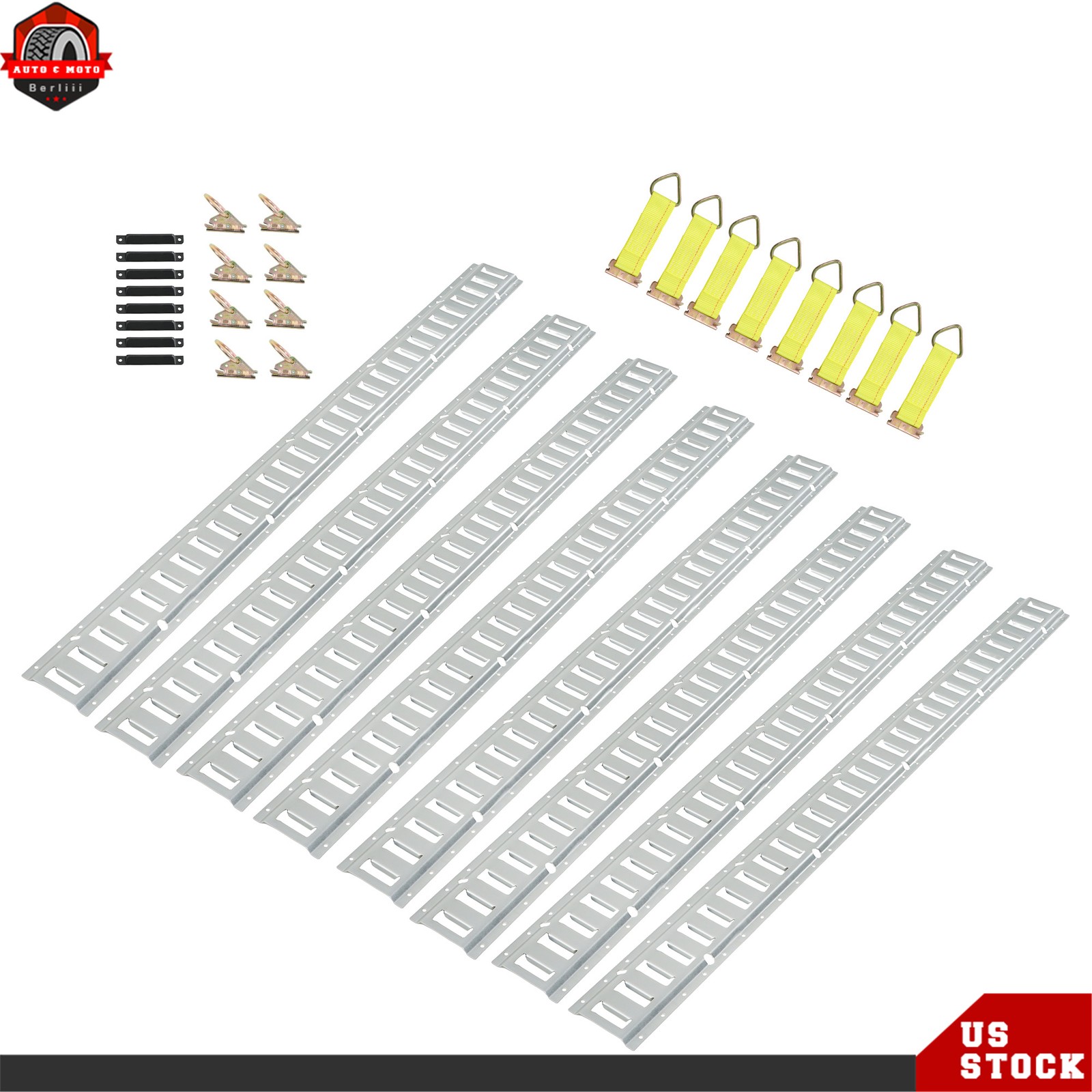 Fit For E Track Tie Down Rail Kit 5' E Track Rails Enclosed Cargo Trailer 34 PCS