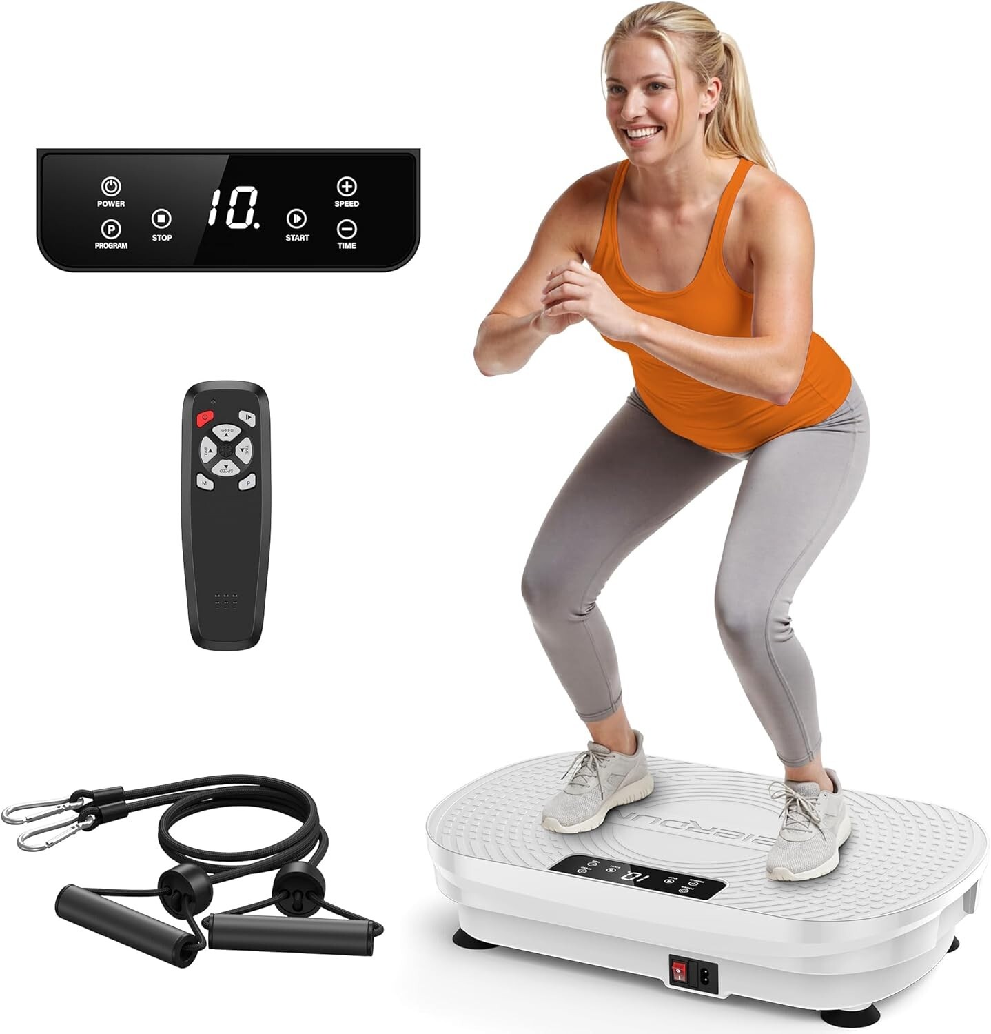 Whole Body Vibration Plate 330 LBS Capacity 5 Modes for Toning Wellness Pink