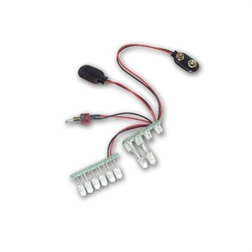 3x12 Purple LED lights 9v + micro on/off switch wire rig Science experiment