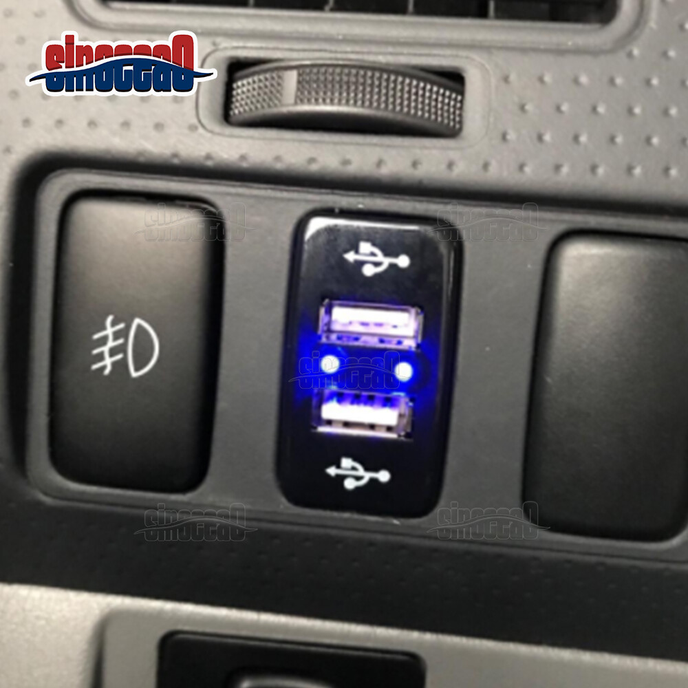 2.1A Dual USB Ports Power Socket Charger Button for Toyota Tacoma Tundra 4Runner