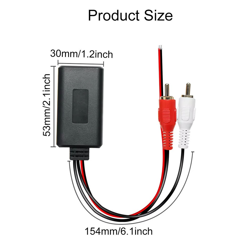 12V Car bluetooth Receiver Module Audio AUX 2RCA Interface Adapter For Vehicles