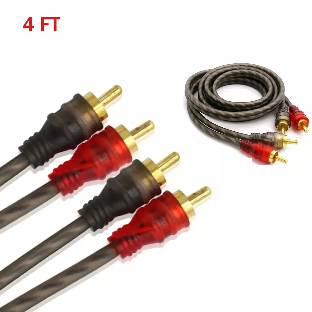 1/4x RCA Audio Cable Twisted-pair with Noise Reduction Interconnection Amplifier