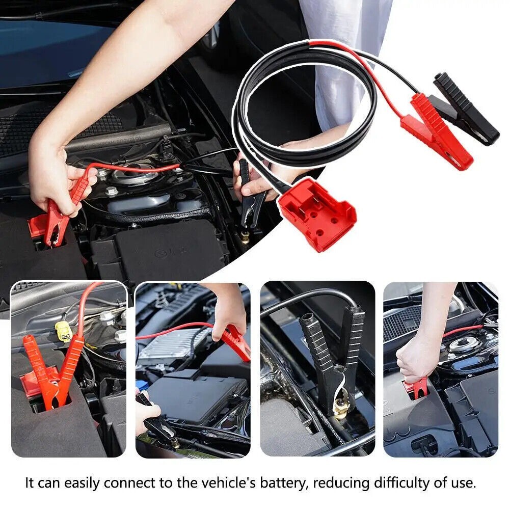 5.9FT Jumper Cable Clamps For Milwaukee 18V Li-ion Battery Jumper Starter 8AWG