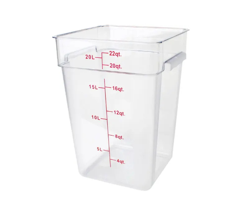 Thunder Group 1/ea 22 Qt Square Clear Polycarbonate Food Storage Container