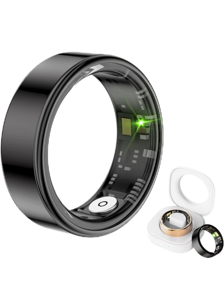 Smart Ring Activity Tracker (Black, 11# (64.6mm) cirumference)