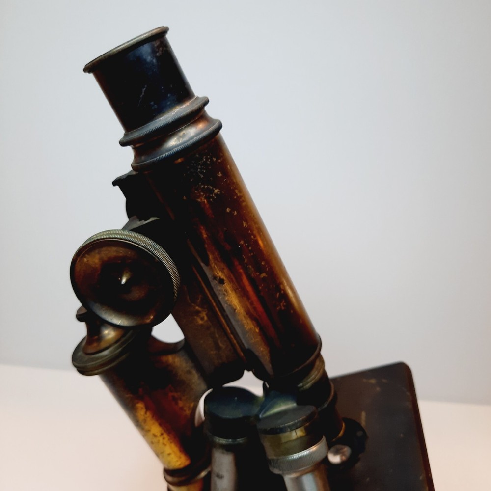 ANTIQUE BRASS BAUSCH & LOMB Optical Co MICROSCOPE 1897