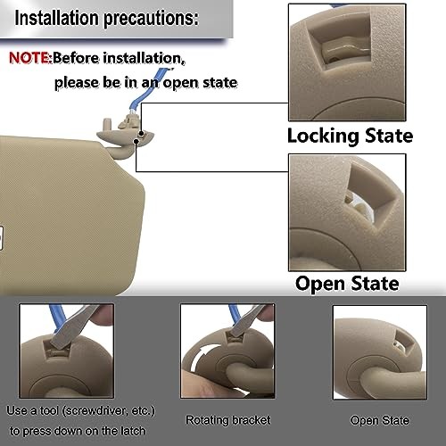 Driver Left & Passenger Right Side Sun Visor Beige(Driver & Passenger)
