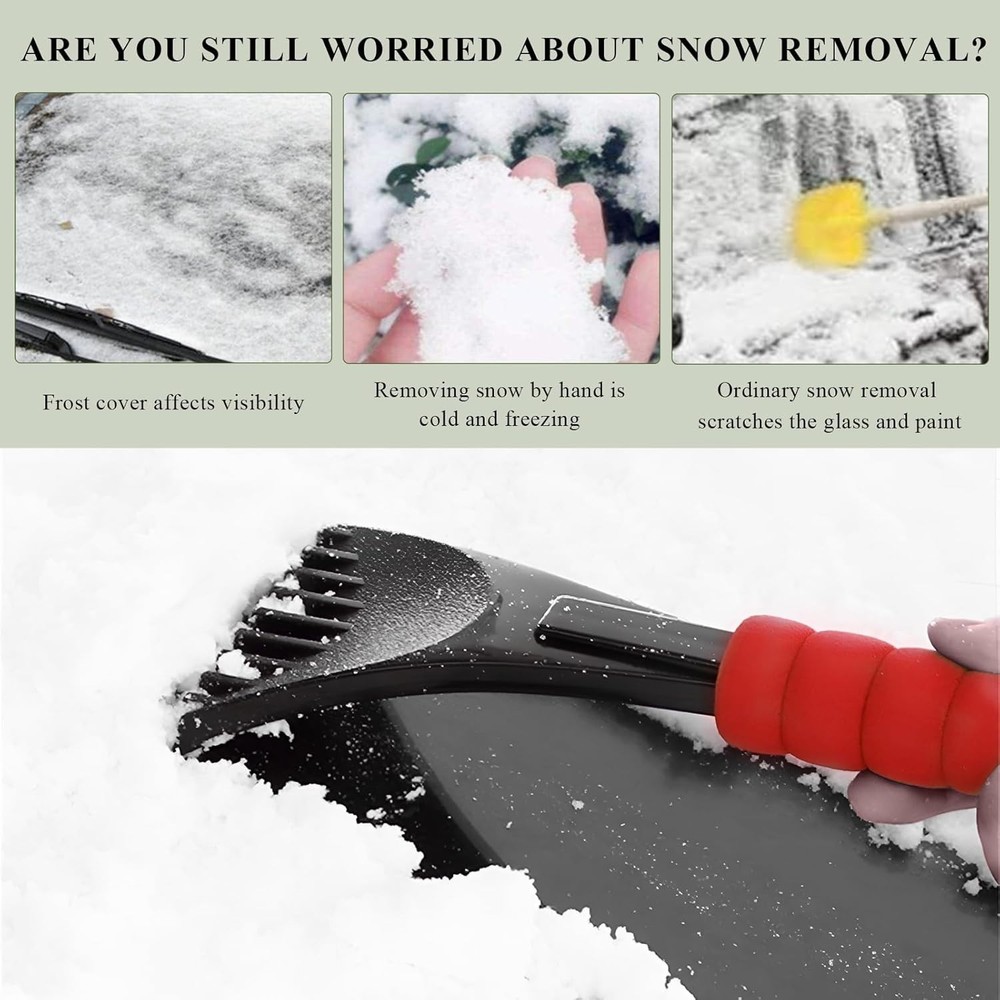 Compact Triangular Blade Ice Scraper with EVA Grip - Essential Winter Car Tool