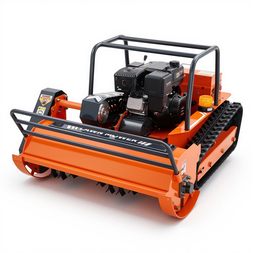 13.6hp Remote Control Lawn Mower 800mm Mowing Width Adjustable Cutting Height