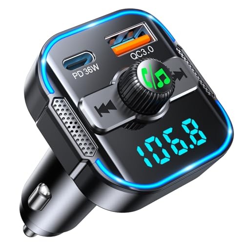 Bluetooth 5.3 Car Adapter【PD 36W+QC3.0 18W】, 2-in-1 FM Bluetooth Transmitter