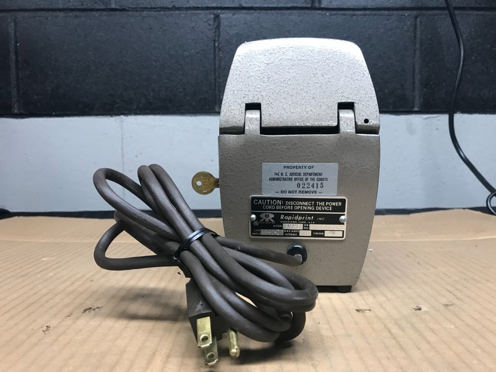 Rapidprint Model AR-E Electric Date Time Clock Stamp Machine W/ Key