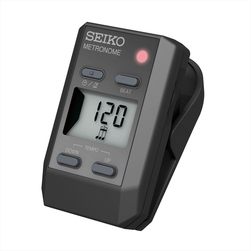 Seiko Black Digital Metronome With Clock Function And High Contrast Lcd