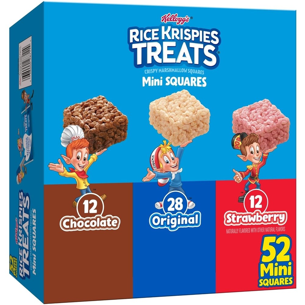 Mini Crispy Marshmallow Squares Variety Pack - 52 Individually Wrapped Bars