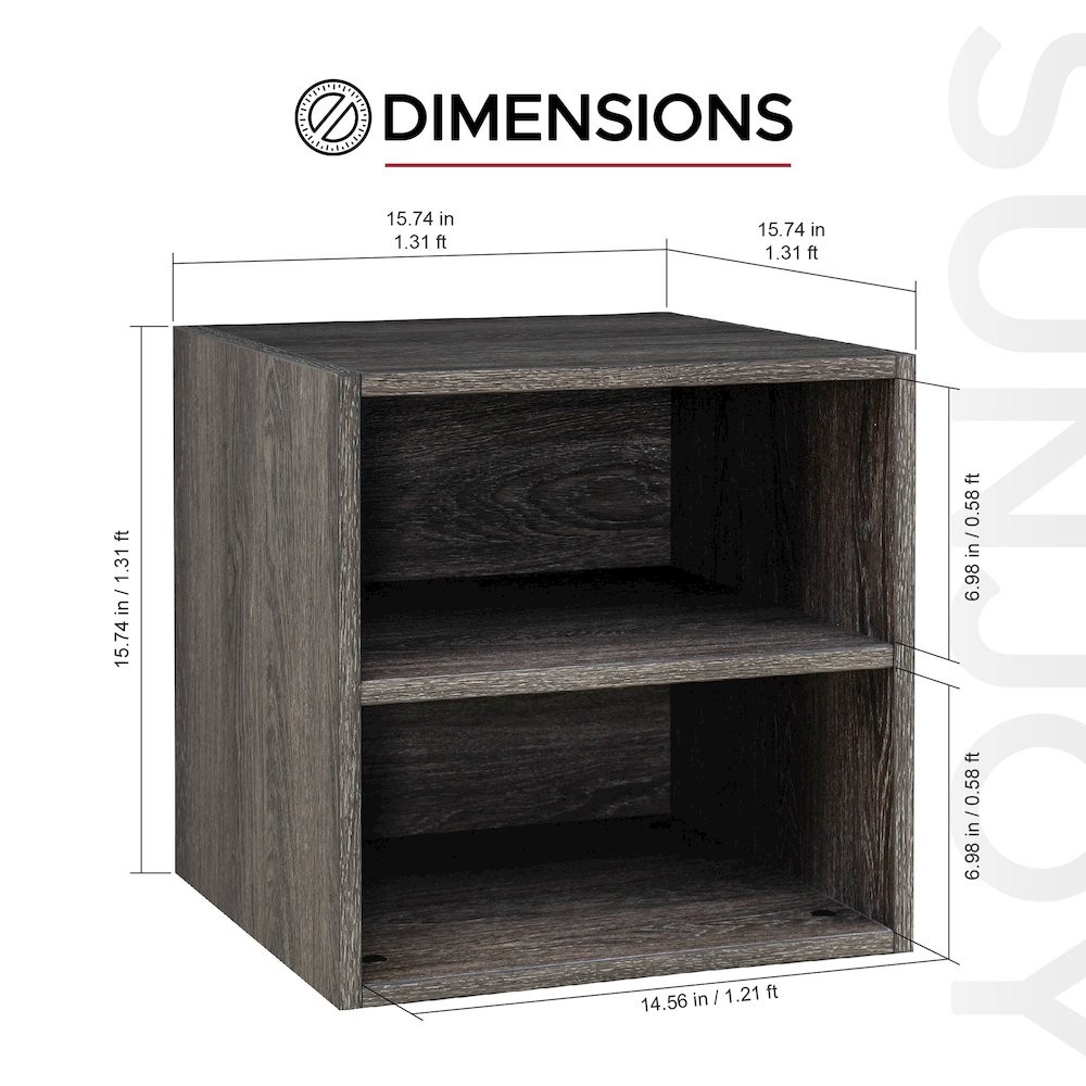 Quub Split Cabinet, Space Saving Stackable MDF Wood Cabinet for Living Room