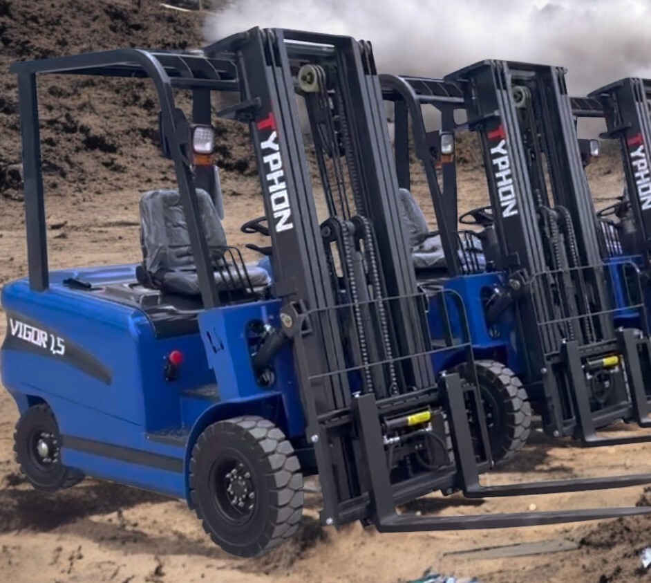 New 1.5 Ton Rated Capacity TYPHON Electric Forklift Lifter w Side Shift, 3 Stage