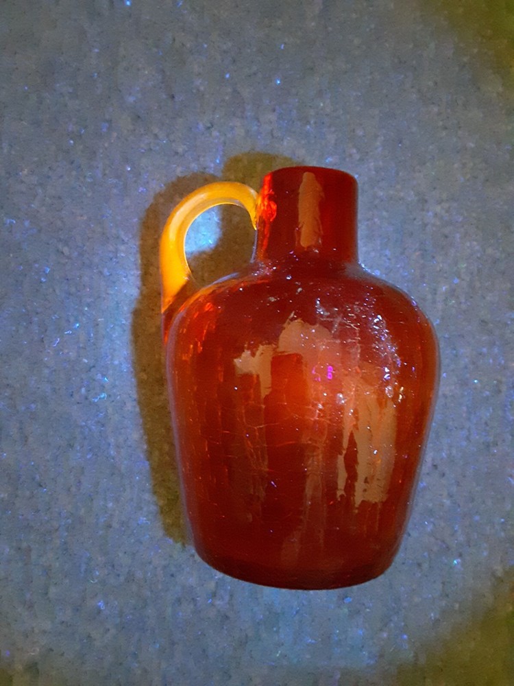 Vintage Crackle Glass Pitcher