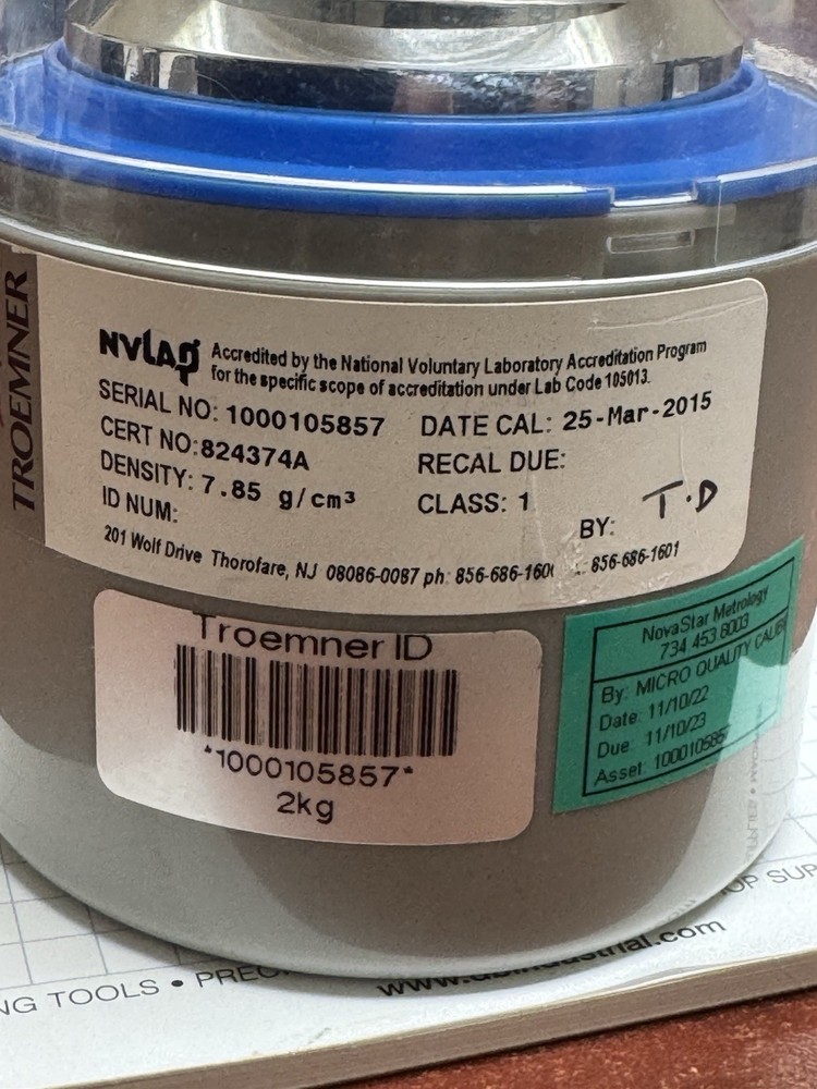TROEMNER 2kg CLASS 1 Electronic CALIBRATION WEIGHT (Excellent)