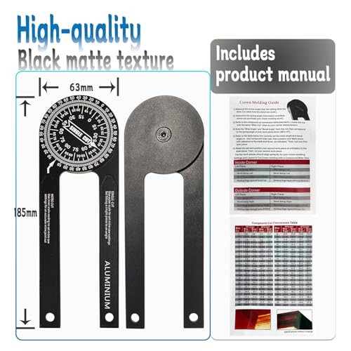 SameYa 7.28 Inch Precision Miter Saw Protractor, Aluminum Protractor Angle