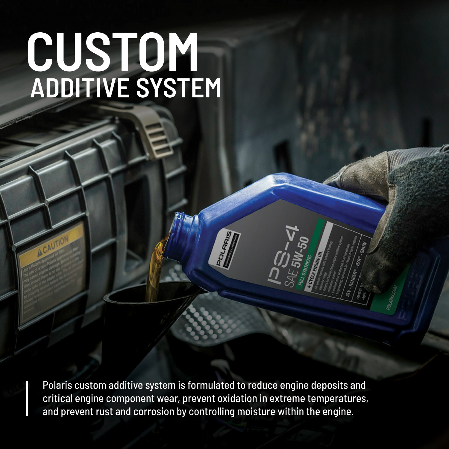 Polaris PS-4 All-Season 4 Cycle 5W-50 Full Synthetic Oil for Specific RANGER,