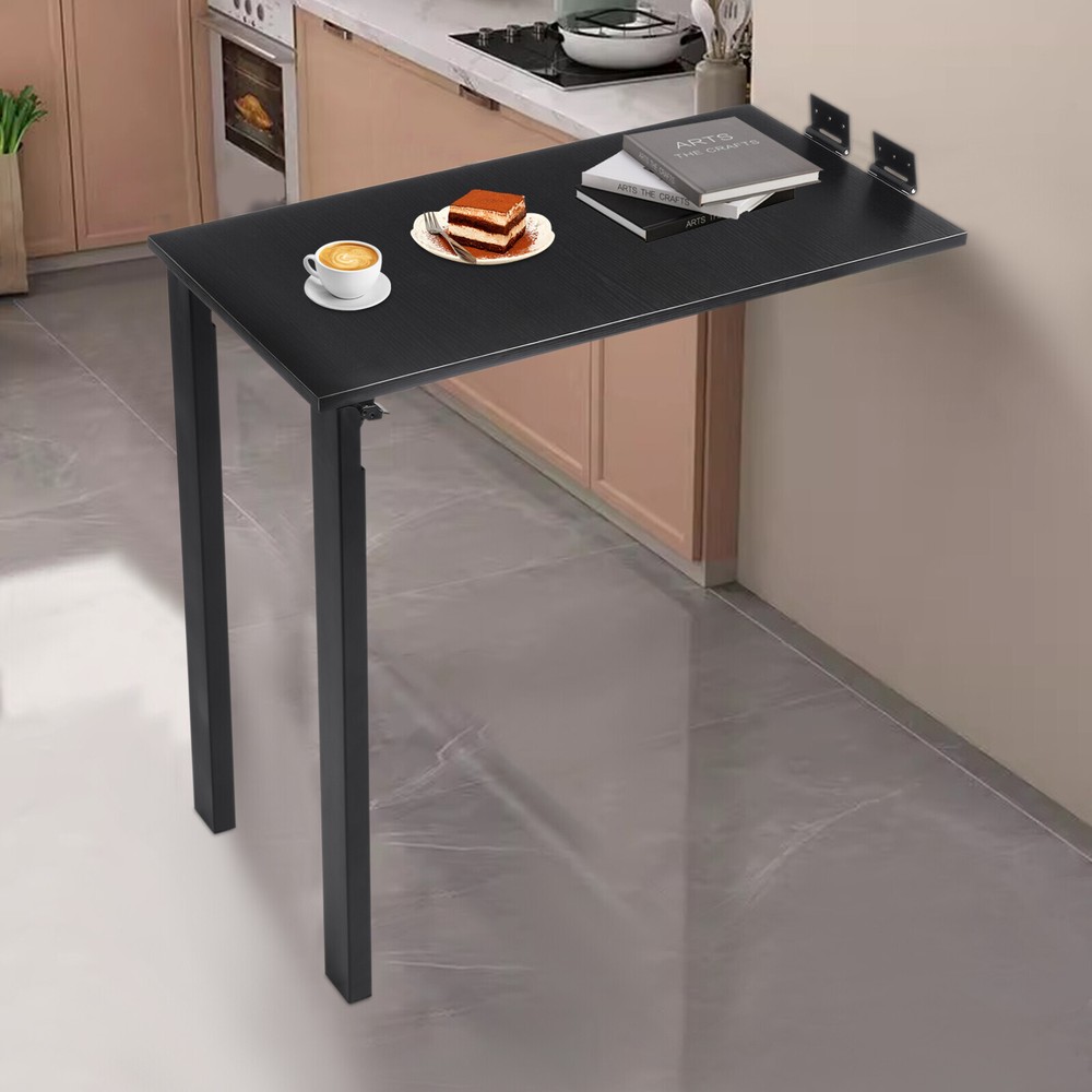 75*40cm Black Folding Dining Table Wall Mounted Folding Table For Home Offices