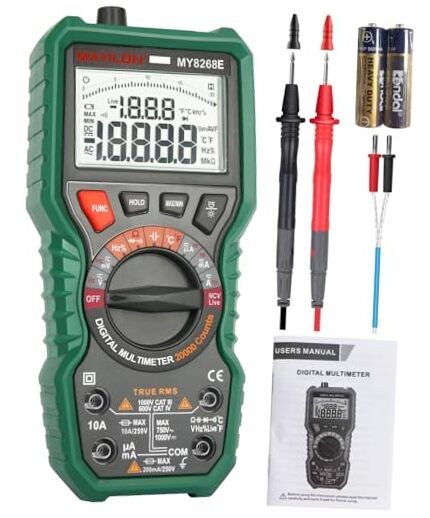 Digital Multimeter Tester TRMS 20000 Counts Auto-Ranging Voltmeter Measures