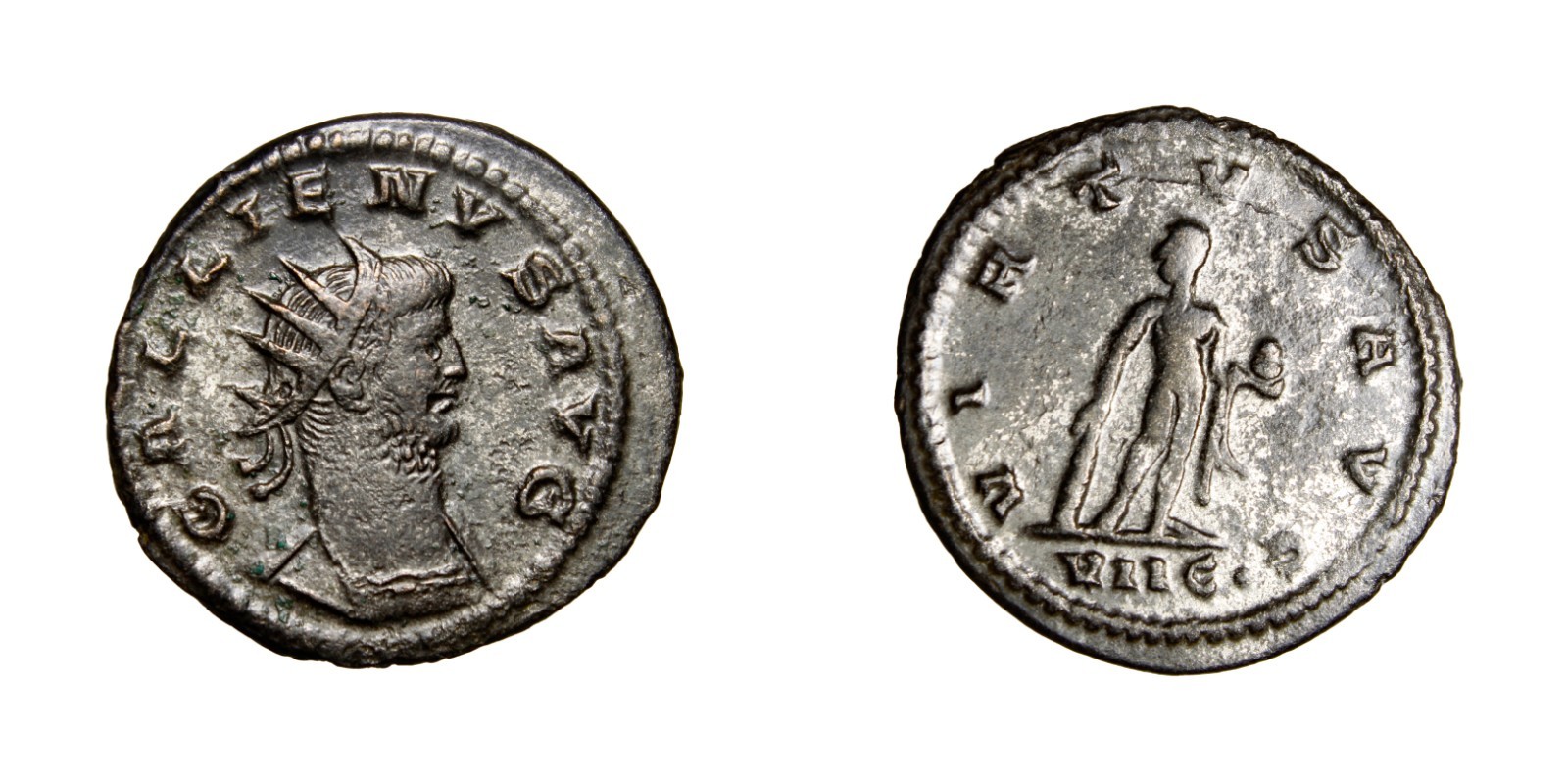 Very Good GALLIENUS (253-268). Antoninianus. Antioch Virtus FULL Silvering Coin