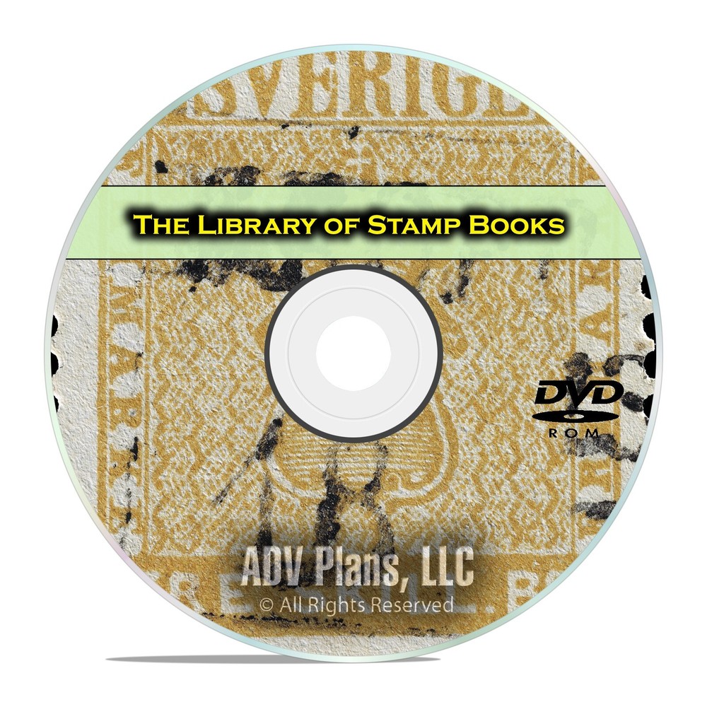 Vintage Postage Stamp Collecting Book Library, 224 Books, Printable on DVD-ROM